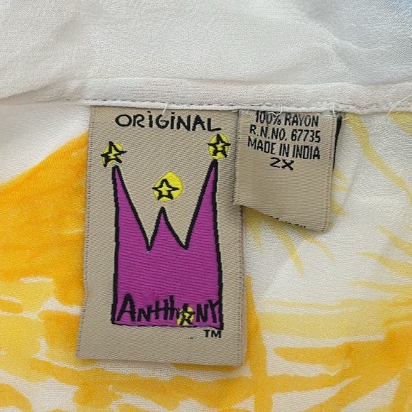 Vintage Yellow Floral Ruffle Wrap swim cover up kimono Dress Sz 2X - Picture 10 of 12